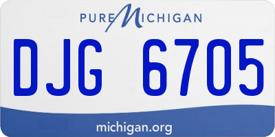MI license plate DJG6705