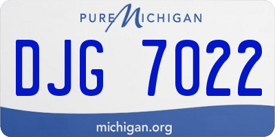 MI license plate DJG7022