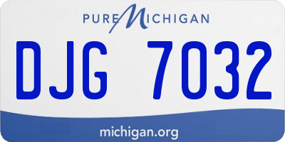 MI license plate DJG7032