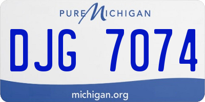MI license plate DJG7074