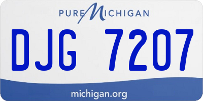 MI license plate DJG7207