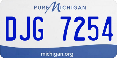 MI license plate DJG7254