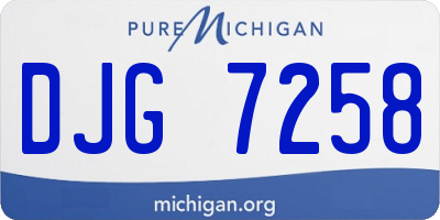 MI license plate DJG7258