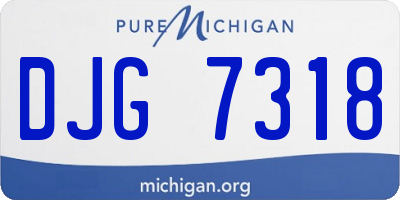 MI license plate DJG7318