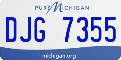 MI license plate DJG7355