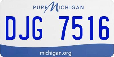 MI license plate DJG7516