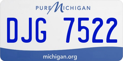 MI license plate DJG7522