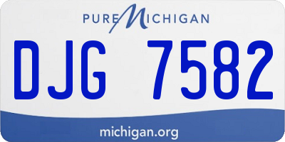 MI license plate DJG7582