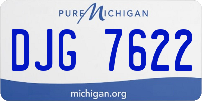 MI license plate DJG7622