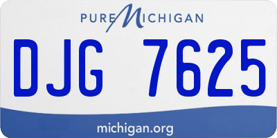 MI license plate DJG7625