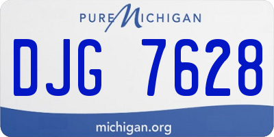 MI license plate DJG7628