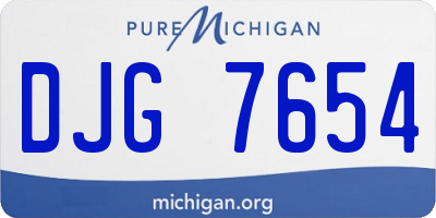 MI license plate DJG7654