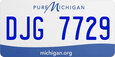MI license plate DJG7729