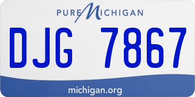 MI license plate DJG7867