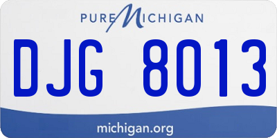 MI license plate DJG8013