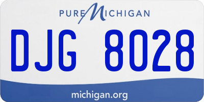 MI license plate DJG8028
