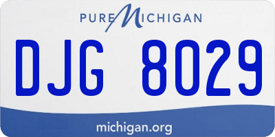 MI license plate DJG8029