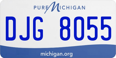 MI license plate DJG8055