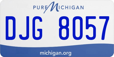 MI license plate DJG8057