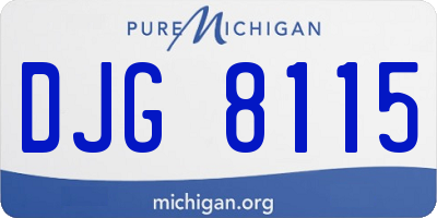 MI license plate DJG8115
