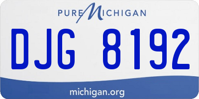 MI license plate DJG8192