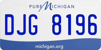 MI license plate DJG8196