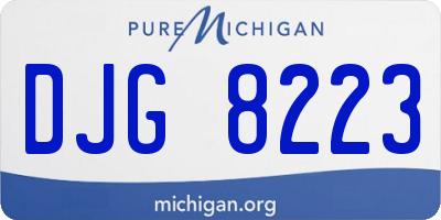 MI license plate DJG8223
