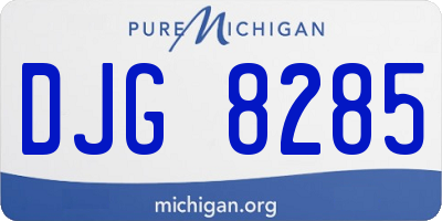 MI license plate DJG8285