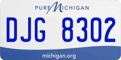 MI license plate DJG8302