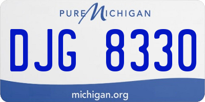 MI license plate DJG8330