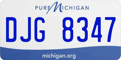 MI license plate DJG8347