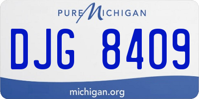 MI license plate DJG8409