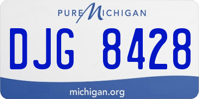 MI license plate DJG8428