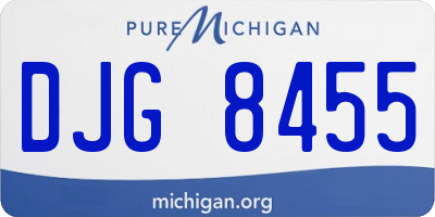 MI license plate DJG8455