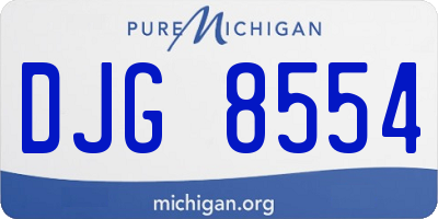 MI license plate DJG8554