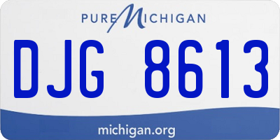 MI license plate DJG8613