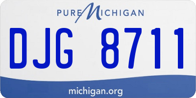 MI license plate DJG8711