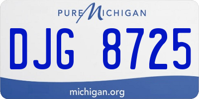 MI license plate DJG8725