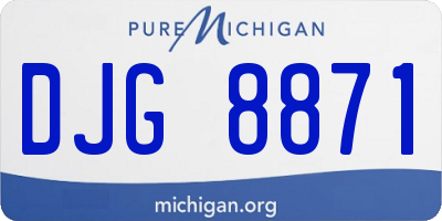 MI license plate DJG8871