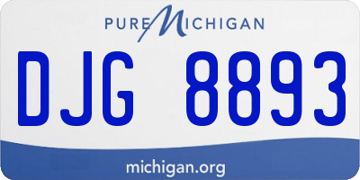 MI license plate DJG8893