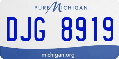 MI license plate DJG8919