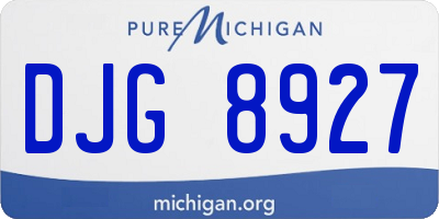 MI license plate DJG8927