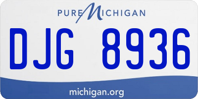 MI license plate DJG8936