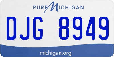 MI license plate DJG8949