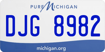 MI license plate DJG8982