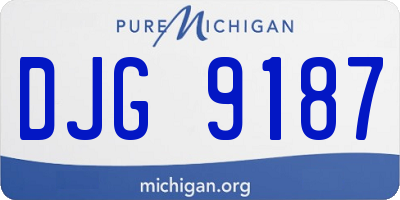 MI license plate DJG9187