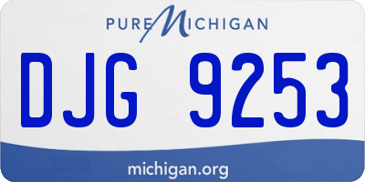 MI license plate DJG9253