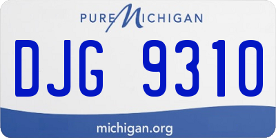 MI license plate DJG9310