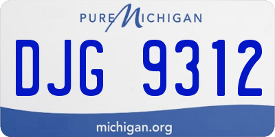 MI license plate DJG9312