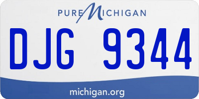 MI license plate DJG9344